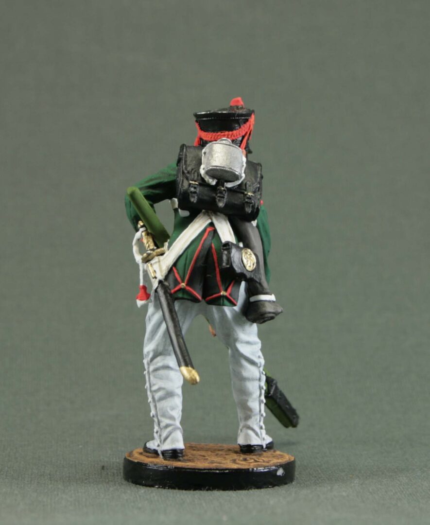 Rear view of Russian Foot Artillery Gunner miniature 54 mm